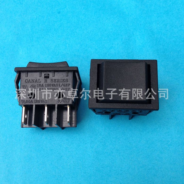 正品台湾嘉尼CANAL六脚开关双边反弹R260-1-C2N-BB4N船型开关