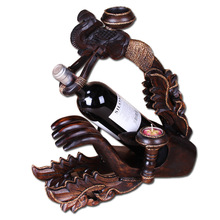 东南亚特色泰国进口实木雕刻佛手红酒架家居会所工艺品手工圆雕