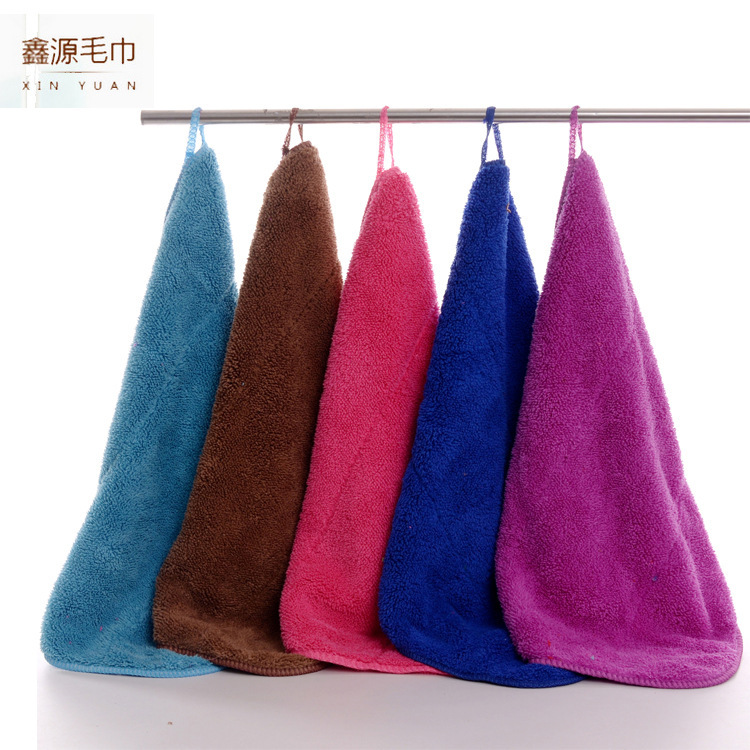 Towel wholesale microfiber cleaning towel 25*30 double thick coral velvet absorbent towel car towel