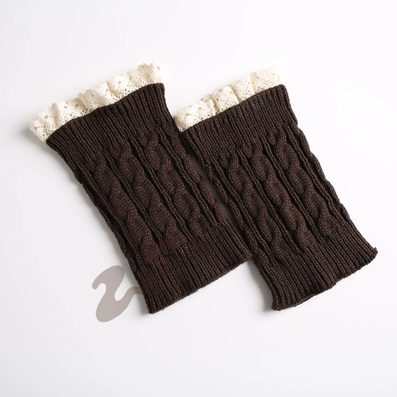 Knit Gaiters Leg Warmers, 100% Acrylic, Short Lace Cuff, Demi‑season Short Boot Socks