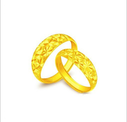 classic Retro fashion gold Gypsophila Couple rings brass Gold-plated Jewelry Wedding Rings wholesale