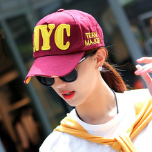 韓國NYC男士女士棒球帽潮情侶春季夏天戶外女款韓版遮陽鴨舌帽子