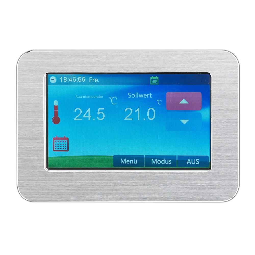 Color touch screen Electric heating thermostat 4.3 inch floor Room thermostat HT-CS01