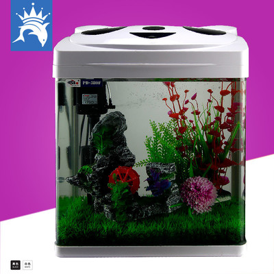 创意熊猫鱼缸 创意水族礼品 熊猫款水族箱|ms