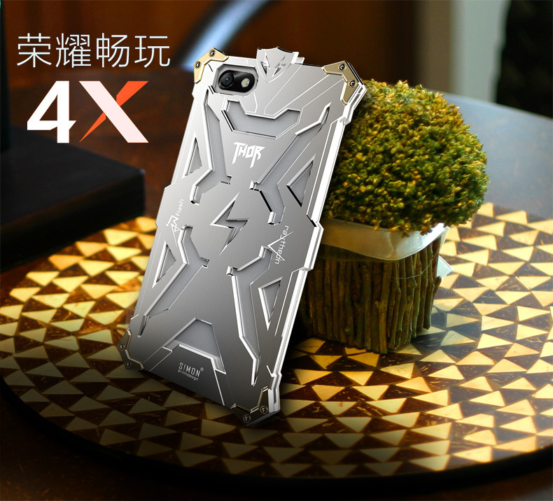 SIMON THOR Aviation Aluminum Alloy Shockproof Armor Metal Case Cover for Huawei Honor 4X