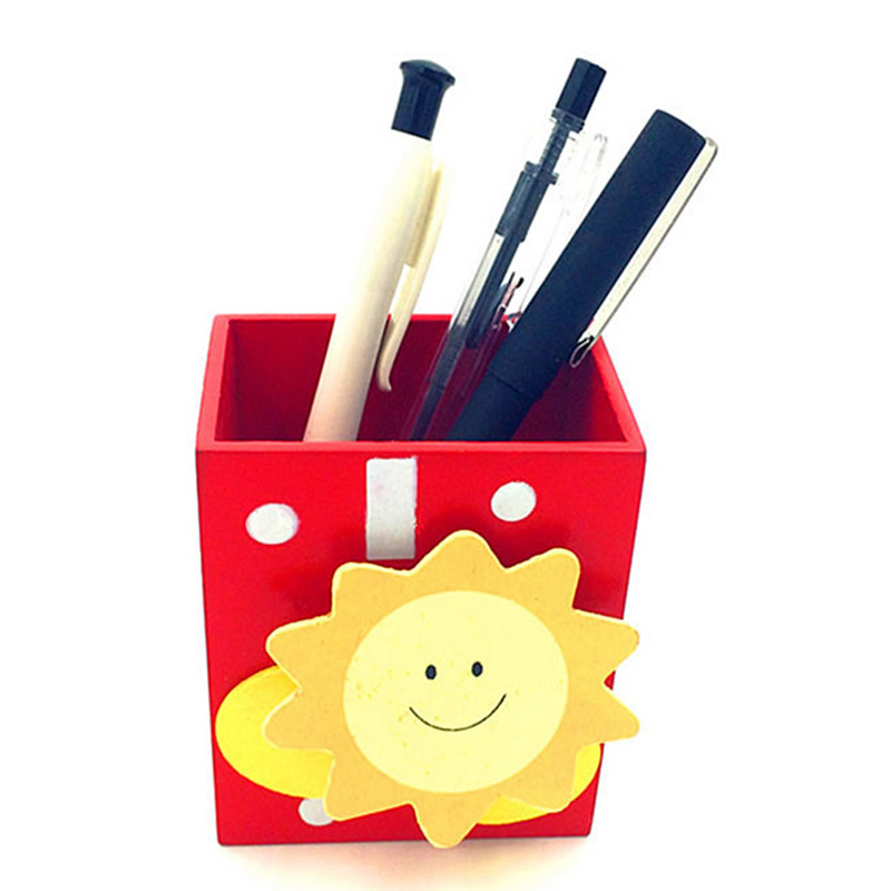 学生儿童文具礼物 奖品批发 创意木制笔筒 带留言夹 爆款特价热卖|ms