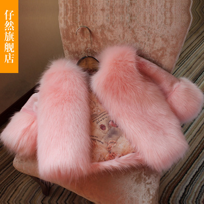 2019 Autumn and winter new pattern baby Children's clothing Fox leather and fur coat children leather and fur Korean Edition girl overcoat wholesale