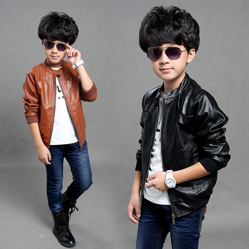 Ant Boats Children's clothing Autumn Boy Locomotive jacket new pattern Korean Edition Stand collar jacket On behalf of