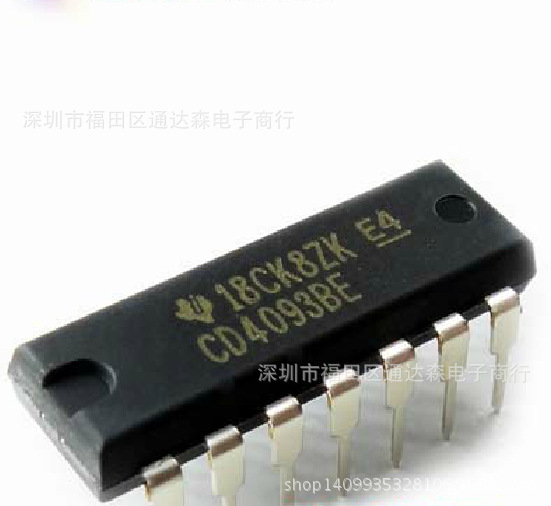 CD4093BE  CD4093 DIP-14 CMOS 四路 2 输入与非施密特触发器