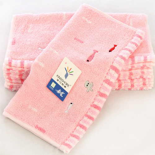 Gold number pure cotton square towel with small floral cartoon pattern soft absorbent small towel baby saliva towel
