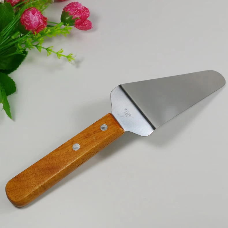 Wooden handle stainless steel cake shovel pizza shovel fried shovel bread triangle shovel