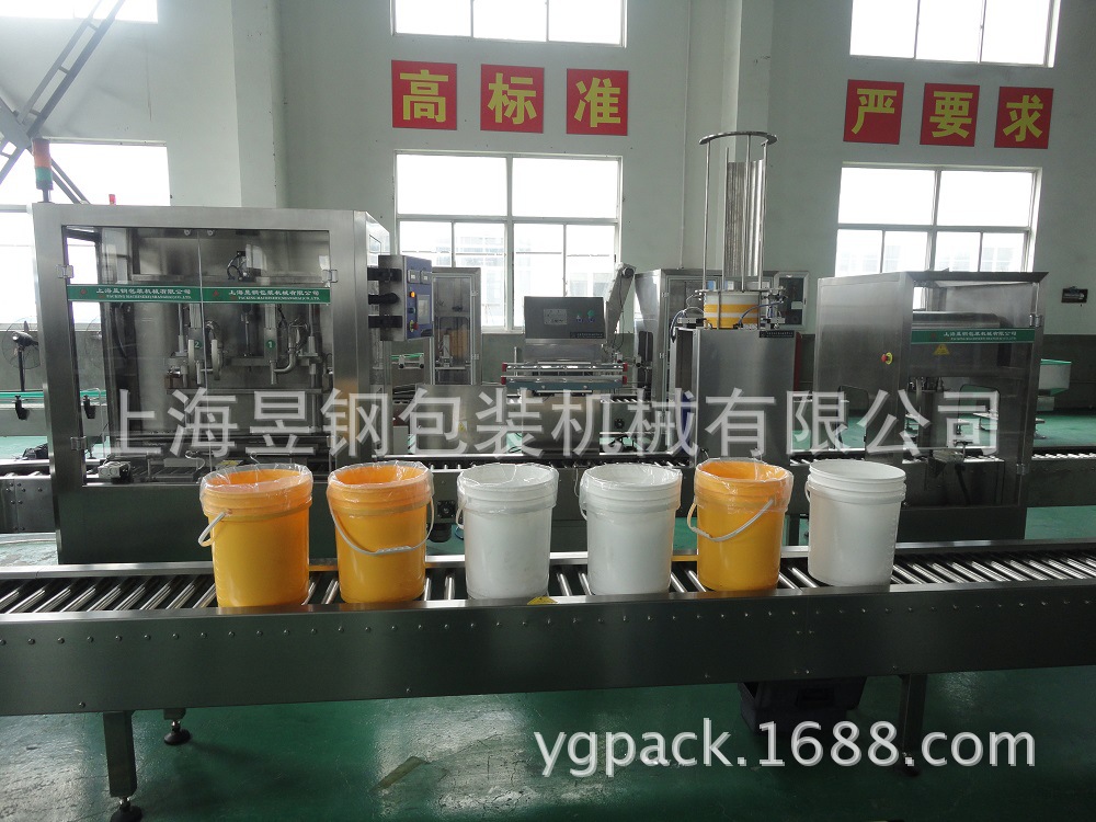 3头自动糖浆称重灌装+排气压盖生产线