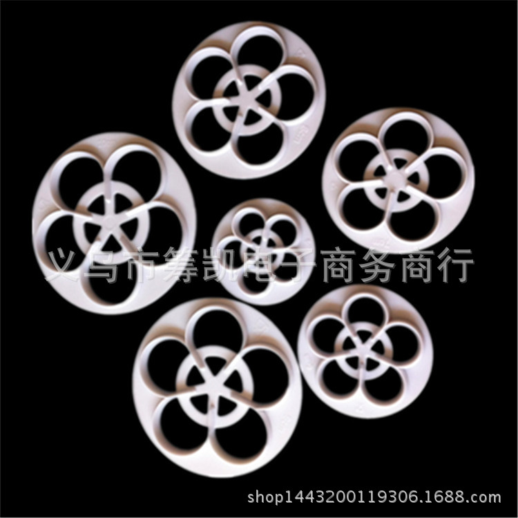 6pcs玫瑰花切模 C006.