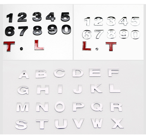 Solid metal car stickers car stickers with English letters personalized modified number stickers body displacement tail mark