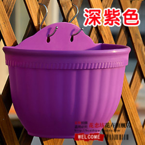 Resin plastic water-storable wall-mounted flowerpots, wall-mounted colorful flowerpots, gardening flowerpots, bright colors, free hooks
