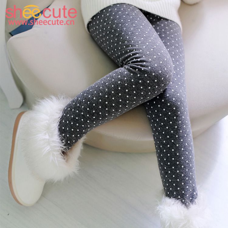 纯棉加绒-灰底圆点