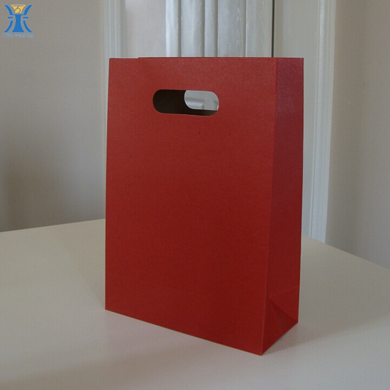 牛皮纸袋礼品袋定做 红色棕色圣诞节宽底手提袋礼物服装包装袋