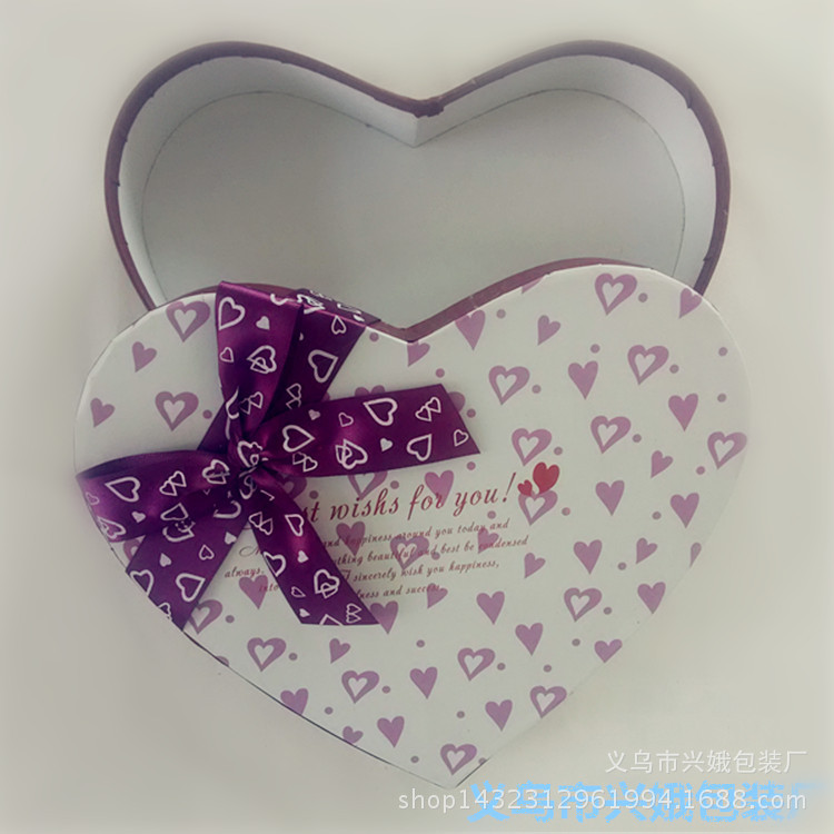 新款紫色爱心礼盒 玫瑰花盒 礼品盒 时尚创意礼盒