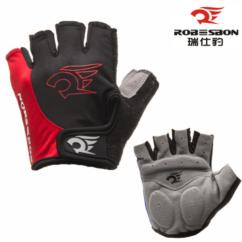 Wholesale cycling gloves with padded short-finger mountain bike black half-finger non-slip breathable and wear-resistant gloves equipment