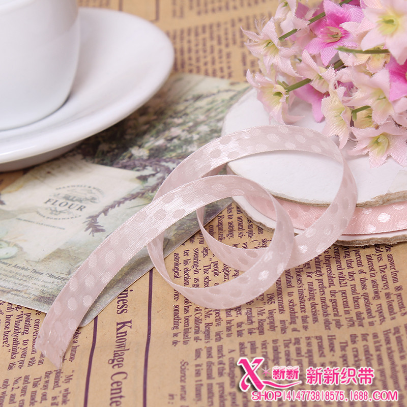 diy礼品包装彩带 精美服装辅料1公分圆点带涤纶织带 厂家直销