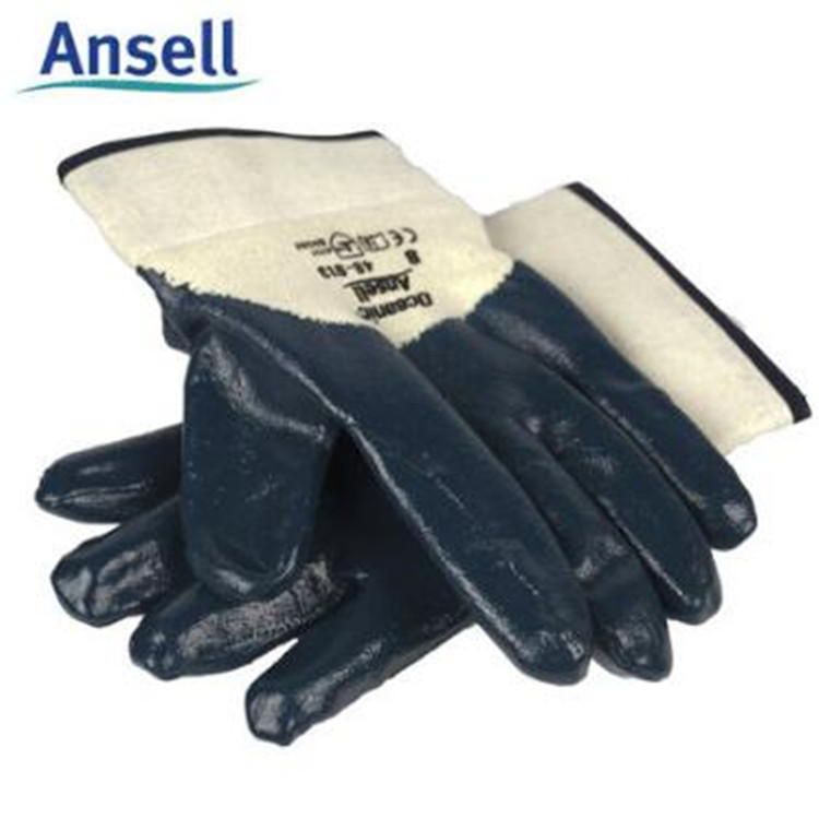 Ansell安思尔48-913宽口丁腈涂层涂胶手套 汽车用换轮胎 搬运机修