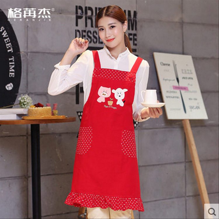 Personalizable dibujos animados de cerdo cachorro cafetería tienda de uñas kindergarten restaurante guardapolvos cocina moda coreana delantal