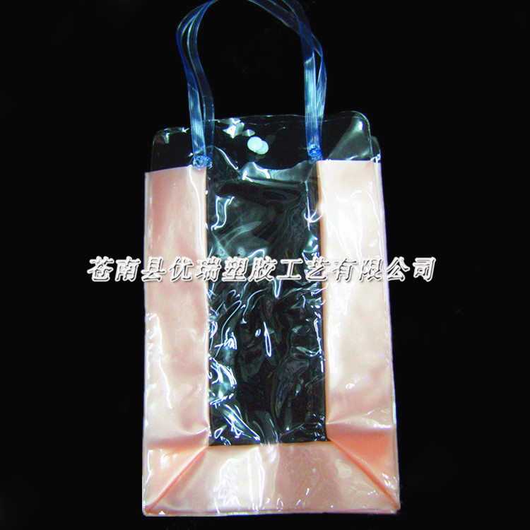 新品特惠 现货 香槟粉边 PVC透明手提袋 通用款礼品包装袋