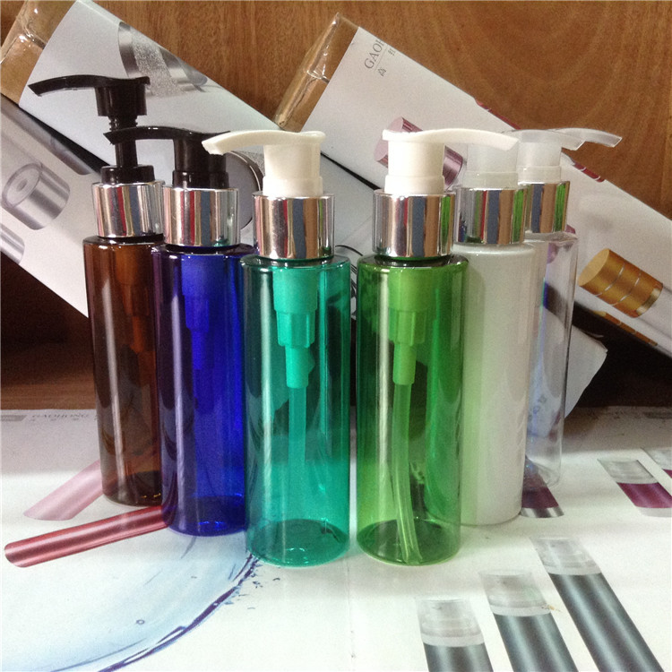 100ml平肩电化铝银色螺旋泵瓶 按压瓶压嘴瓶子乳液瓶 塑料瓶