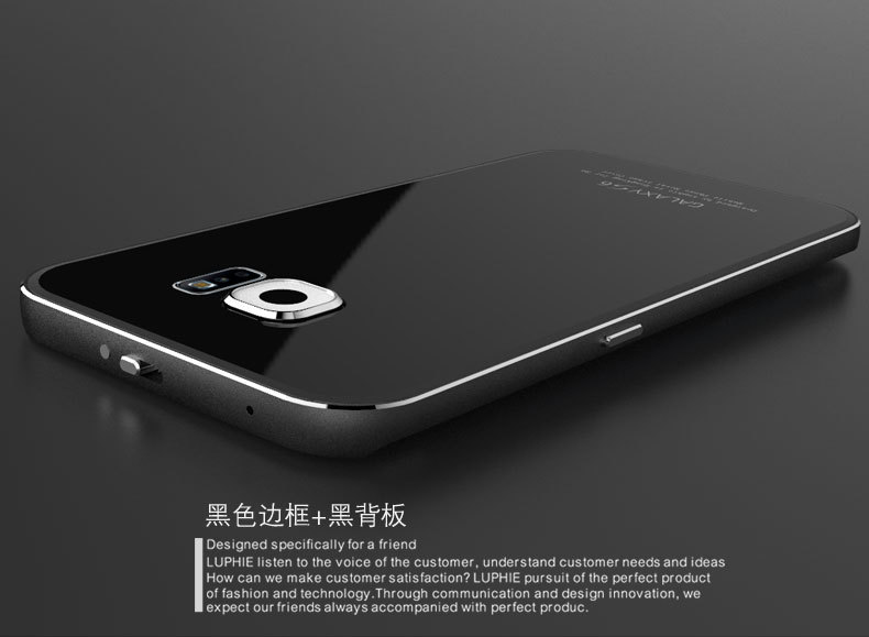 Luphie Aircraft Aluminum Metal Frame 9H Tempered Glass Back Cover Case for Samsung Galaxy S6 Edge Plus G9280 & S6 Edge G9250