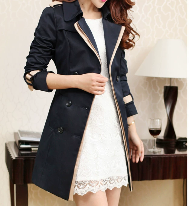 Весеннее trench coat, длинные рукава, длинная дизайнерская куртка, корейский стиль, с рукавом