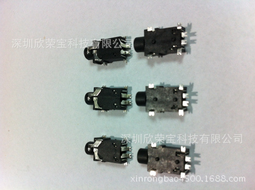 2.5孔径耳机音频插座PJK-227环保耐温铜6脚镀银4节MP3（实物照）