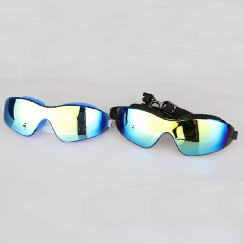 Модные мягкие и удобные прозрачные плавательные очки с защитой от запотевания, красочные электрические очки для плавания с большой силиконовой рамой для взрослых