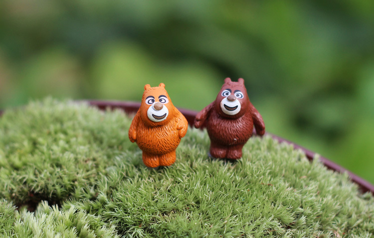Oso oso dos mini accesorios de bricolaje musgo suculenta micro paisaje botella ecológica micro paisaje
