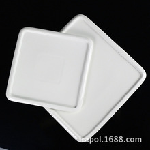 8~12寸折边正方盘 护边正方形陶瓷西餐牛排平盘