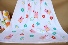 厂家直销双层蜂巢纱布毛巾婴儿浴巾盖被巾75*150cm多种花色