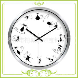 创意时尚金属铝钟 金属钟表 装饰挂钟客厅 厂家直供礼品掛鐘