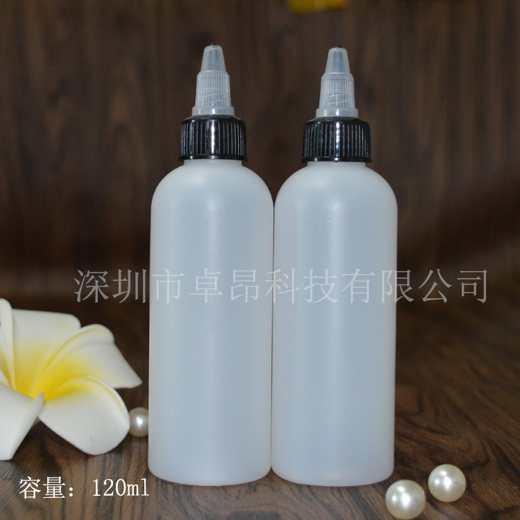 深圳供应 新款120mlpe 纹身颜料尖嘴塑料瓶 药水分装瓶