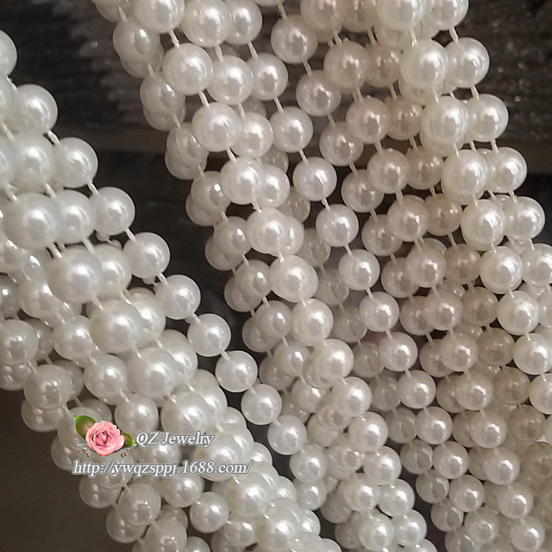 Wholesale of 10MM pearl plastic connected bead chains, wedding decoration beads, stage setting props bead curtains detail image 4
