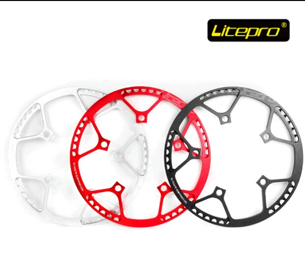 Litepro однопластинчатая звезда с защитной пластиной 45T 47T 53T 130BCD, полноценно CNC, золотая и серебристая, черная, красная