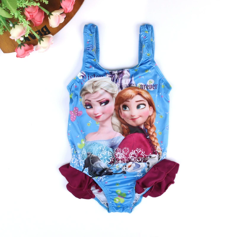 Летняя карнавальная плавательная одежда в европейском стиле “Frozen”, детская одежда, оптом