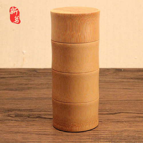 Handmade Bamboo Tea Can, Bamboo Sectional Portable Sealed Tea Can for Travel and Home Use
