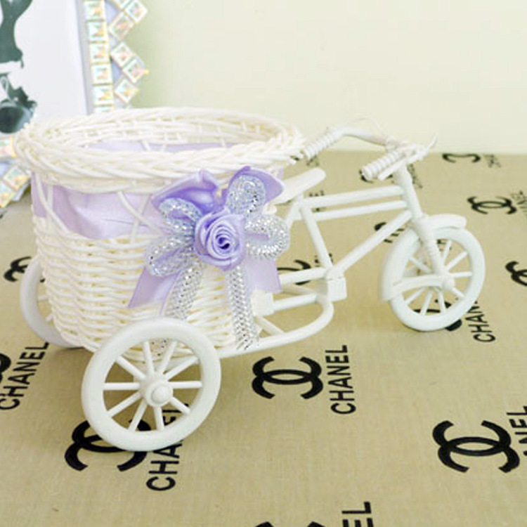 跨境 外贸编三轮车 自行车花瓶花器 花篮 家居摆设 仿真花小花车|ru