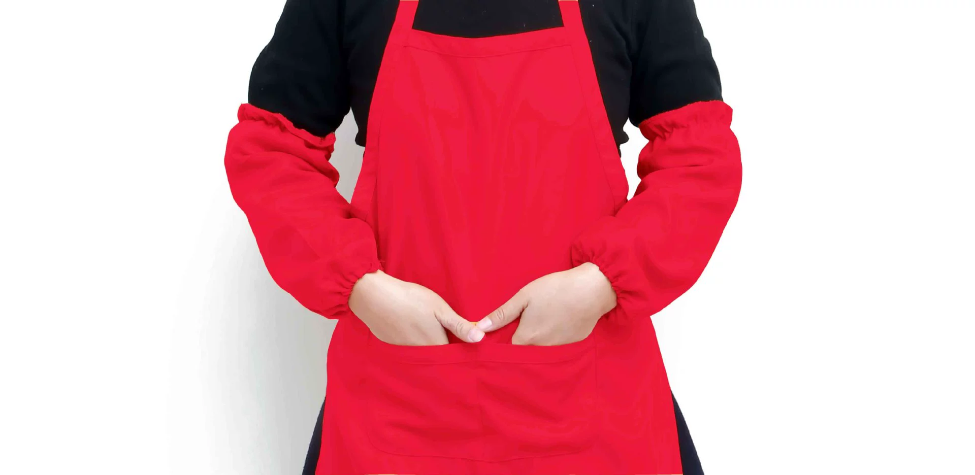 Colored apron, sleeves, scarf, set, custom-made
