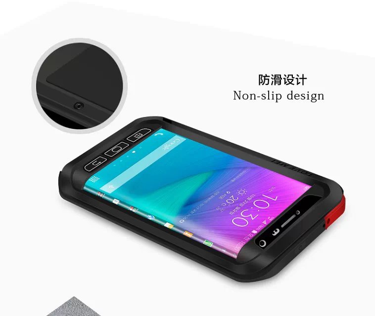 LOVE MEI Powerful Water Resistant Shockproof Dust/Dirt/Snow Proof Aluminum Metal Outdoor Heavy Duty Case Cover for Samsung Galaxy Note Edge