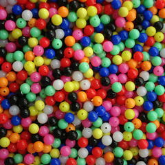 Round plastic lure beads 6mm 8mm colorful fishing beads wholesale space bean rod tip locking beads