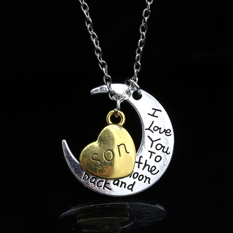 new moon love letters fashion trend alloy necklace  wholesale