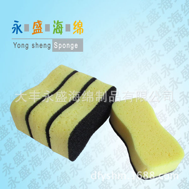Black bottom Dual use sponge Car wash sponge filter screen texture of material Stain More body