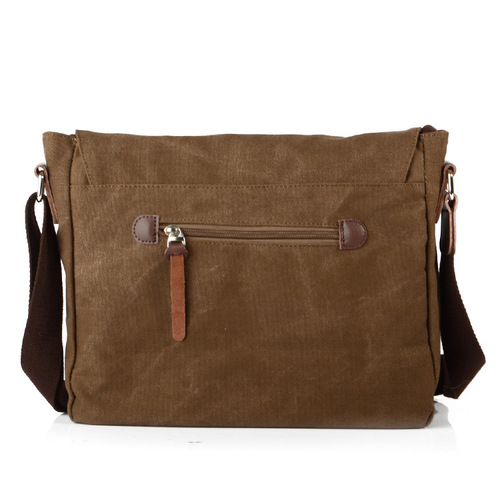Muchuan casual retro bag men's shoulder bag canvas horizontal crossbody bag for men and women Guangzhou manufacturer one piece drop shipping