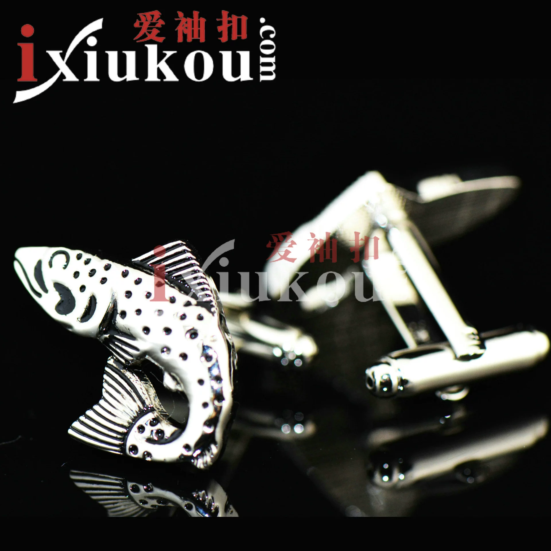 [英博鱼袖扣珐琅袖钉法式衬衫袖纽扣942Cufflinks/动物造型991331]