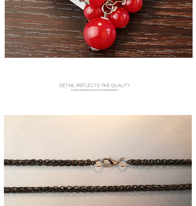 Cute Crystal Plush Red Grape Long Necklace display picture 6